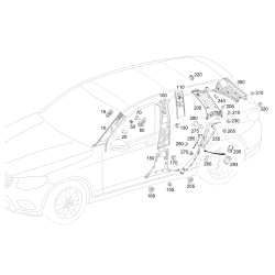 B Pillar Upper Cover Trim Panel - Mercedes-Benz C300 W205 Left Side 2015-2021