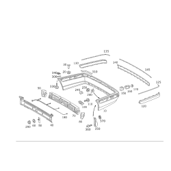 Rear Bumper Strip Class Db W210/2000/Lh/W/Out Hole