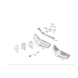 Glossy Black Grille - Mercedes-Benz E-Class Coupe (C207/W207) 2010-2013 E250 E350 E500 E550