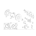 Brembo Front Rear Low-Met Brake Pad Set with Sensors Kit for Mercedes C209 A209