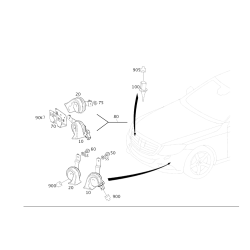 High and Low Pitch Horn Assembly - Mercedes-Benz S550 (W222) 2014