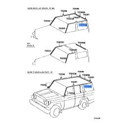 OE Moulding, Roof Drip Side Finish, Rear Left - Toyota (75554-60010)