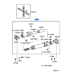 Toyota Genuine Front Propeller Shaft Assembly - Land Cruiser (J10) 1998-2003 w/ Automatic Transmission