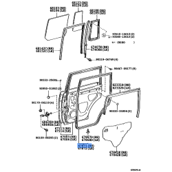 Lexus LS460 Door Weatherstrip Rubber Molding 67871-50060 Right Rear 2007-17