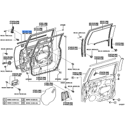 TOYOTA FJ Cruiser Front Passenger Door Belt Weatherstrip 2007-2014