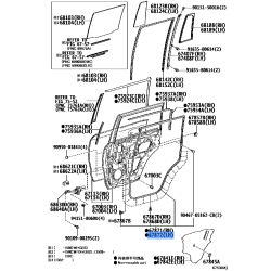 Toyota OEM Rear Door Weatherstrip LH 67872-60110
