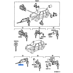 Cylinder & Key Set Ignition Switch Lock - Toyota 69057-60371