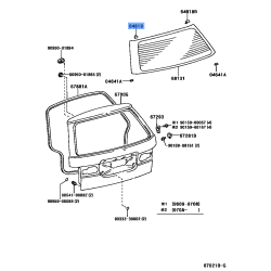 TOYOTA 64819-26010 Spacer Back Window Glass