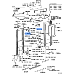 Toyota Genuine WEATHERSTRIP, CENTER DOOR, CENTER 67857-36030