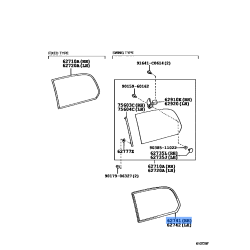 Toyota / Lexus Quarter Window Weatherstrip - RH - 62741-60091