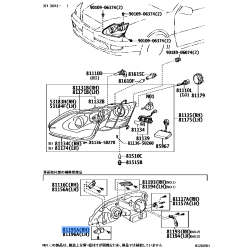 Toyota Headlamp Protector Retainer Lower Right 81195-50010