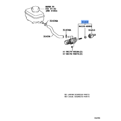 Toyota Clutch Master Cylinder Assembly 31420-26201 OEM