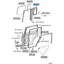 Rear Door Quarter Window Weatherstrip - TOYOTA Corolla (ZRE171, ZRE173, NZE170, ZZE172) - Left Hand