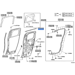 TOYOTA FJ CRUISER Rear Door Glass Weatherstrip Outer Left (68164-35041) 2007-2014