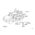 Toyota Moulding Roof Drip Side Finish Center No.2 RH or LH