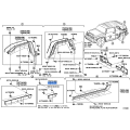 TOYOTA 75076-35162 Genuine Rear Door Molding Sub-Assembly Outside Left Hand