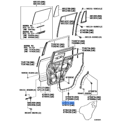 TOYOTA OEM Genuine WEATHERSTRIP, REAR DOOR, RH 67871-60130