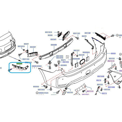 NISSAN 85221-7KA0A Genuine Bumper Guide