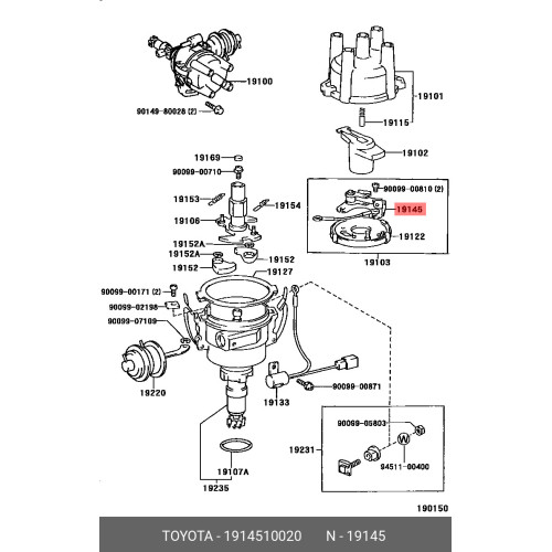 TOYOTA 19145-10020 POINT, DISTRIBUTOR