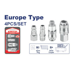 AIR COUPLER & PLUG 4PCS SET 1/4