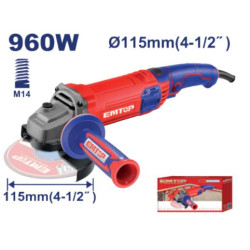 ANGLE GRINDER 960W VOLTAGE:220-240V~50/60HZ SPEED:12000RPM DISC DIAMETER:115MM EAGR09683 EMTOP