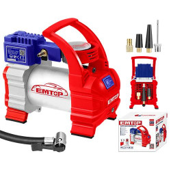 AUTO AIR COMPRESSOR DC12V PRESSURE:140PSI(10BAR) LED EAAC3501 EMTOP