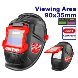 AUTO DARKENING WELDING HELMET VIEWING AREA:90X35MM SIZE:110X90X10MM EWHT0102 EMTOP