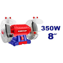 BENCH GRINDER 350W VOLTAGE:220-240V~50HZ SPEED:2950RPM EBGR83501 EMTOP