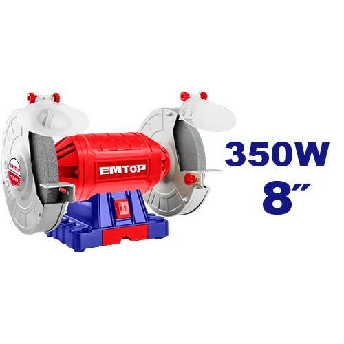 BENCH GRINDER 350W VOLTAGE:220-240V~50HZ SPEED:2950RPM EBGR83501 EMTOP