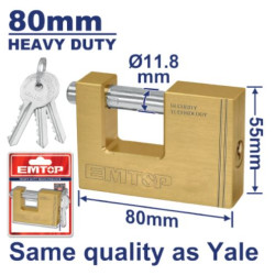 BRASS BLOCK  PADLOCK H/D 80MM EPDKH8001 EMTOP