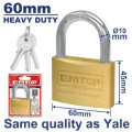 BRASS PADLOCK H/D 60MM EPDKB6021 EMTOP