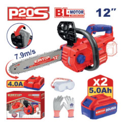 CORDLESS CHAIN SAW 12''(30CM) 7.9M/S ELGA201286 EMTOP