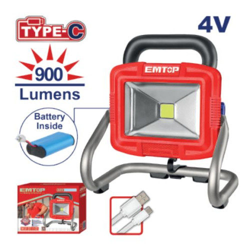 CORDLESS PORTABLE LAMP 3.7V CHARGER TIME:6H ELWL4415 EMTOP