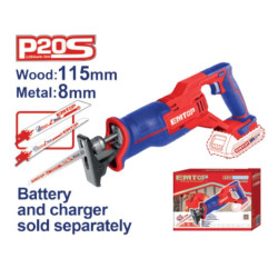 CORDLESS RECIPROCATIING SAW 20V SPEED:0-28/00RPM ELRS201152 EMTOP