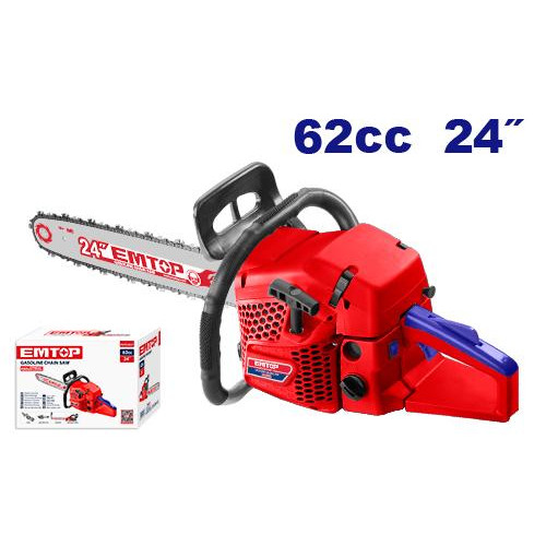 GASOLINE CHAIN SAW 24''   62CC POWER:2.5KW CAPACITY:550ML EGCS24621 EMTOP