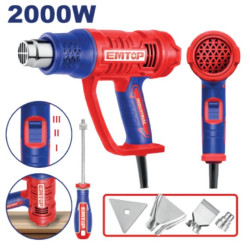 HEAT GUN 2000W VOLTAGE:220-240V~50/60HZ AIRFLOW:450/300/450L/MIN EHGN20078 EMTOP