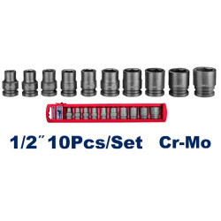 IMPACT SOCKET SET 10PCS 1/2'' EMSS12101 EMTOP