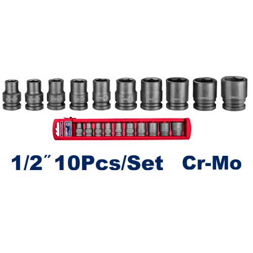 IMPACT SOCKET SET 10PCS 1/2'' EMSS12101 EMTOP