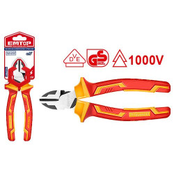 INSULATED HIGH LEVERAGE DIAGONAL CUTTING PLIERS SIZE:6''/160MM EPLRD0631 EMTOP