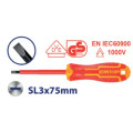INSULATED SCREWDRIVER SL3.0X75MM ESDRJ3075 EMTOP