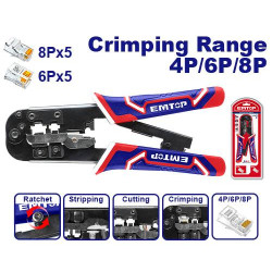 MODULAR PLUG CRIMPER RANGE:4P, 6P, 8P LENGTH:8'' EMPCR46801 EMTOP