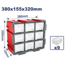 MODULAR STORAGE TOWER 9PCS SIZE:380X155X320MM EMTB8331 EMTOP
