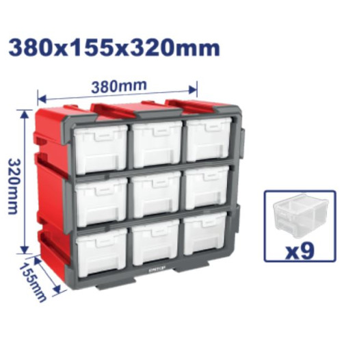 MODULAR STORAGE TOWER 9PCS SIZE:380X155X320MM EMTB8331 EMTOP