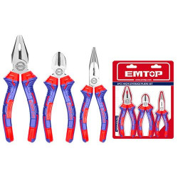 PLIERS 3PCS/SET SIZE:8''/ 6''/ 6'' TWO COLOR HANDLE EPLS0311 EMTOP