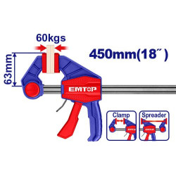 QUICK BAR CLAMP SIZE:63X450MM ECLPQ60301 EMTOP