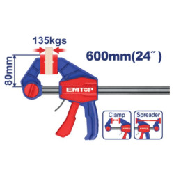 QUICK BAR CLAMP SIZE:80X600MM ECLPQ80241 EMTOP