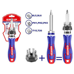 RATCHET SCREWDRIVER 8PCS/SET ESDRH0802 EMTOP