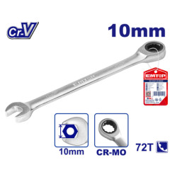 RATCHET SPANNER 10MM ECSPAR101 EMTOP