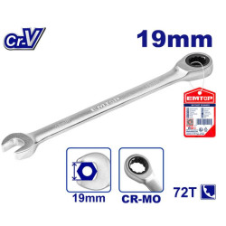RATCHET SPANNER 19MM ECPAR191 EMTOP