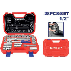SOCKET SET 1/2'' 28PCS/SET ESKT12281 EMTOP